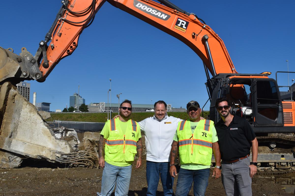 Regional Companies president and team members with Kyle Brockway, sales rep of Equipment East.